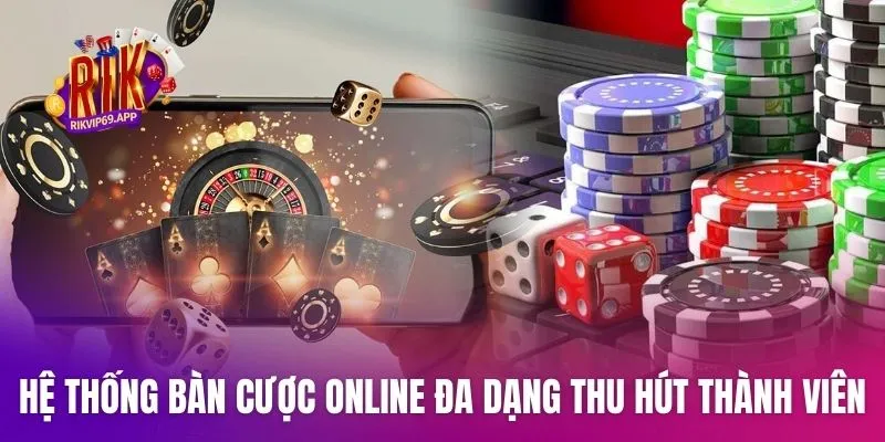 Hệ thống bàn cược trực tuyến đa dạng thu hút đông đảo thành viên